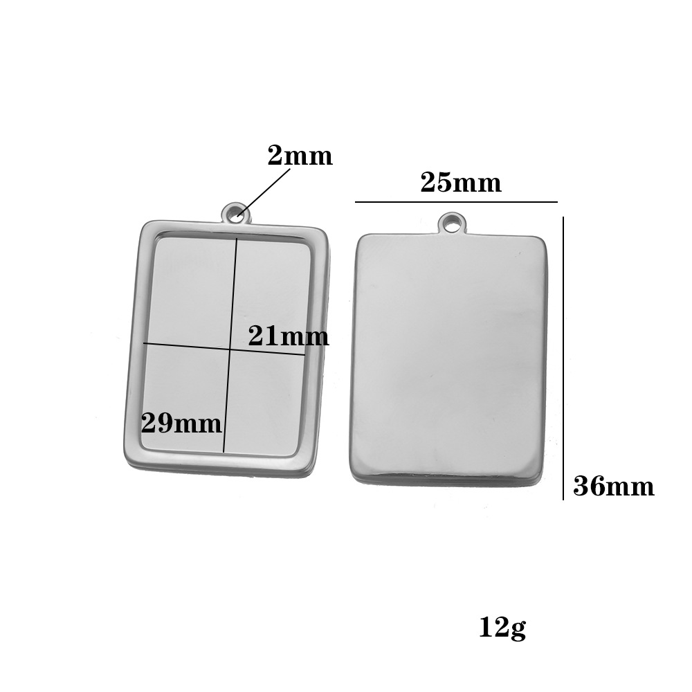 Steel-colored base – length 29mm, width 21mm