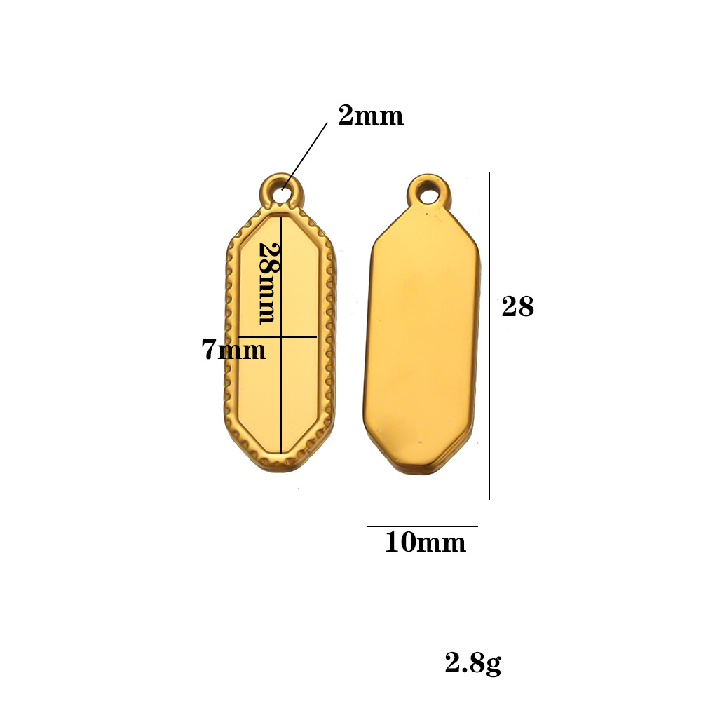 Gold-colored base – 28mm long, 7mm wide