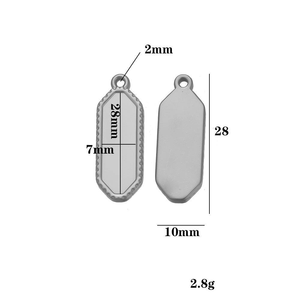 Steel-colored base – 28mm long, 7mm wide