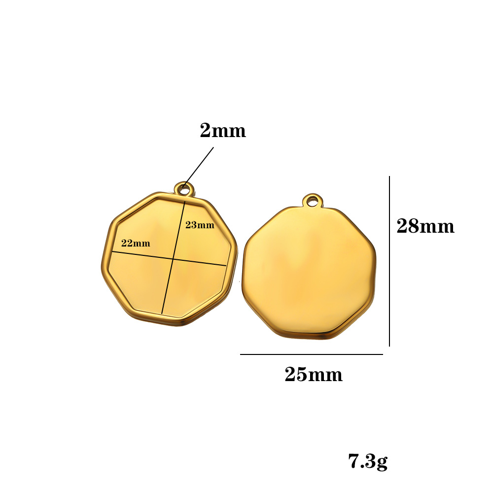 Gold-colored base – 23mm long, 22mm wide