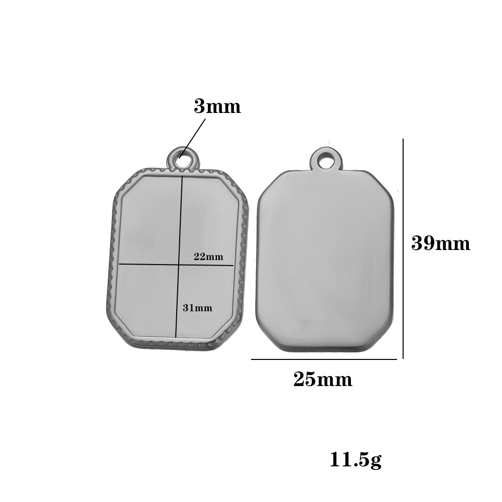 Steel-colored base – 31mm long, 22mm wide