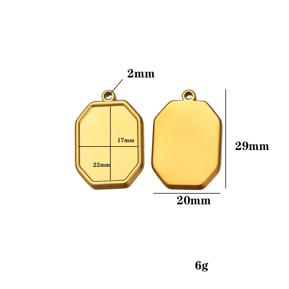 Gold-colored base – 22mm long, 17mm wide