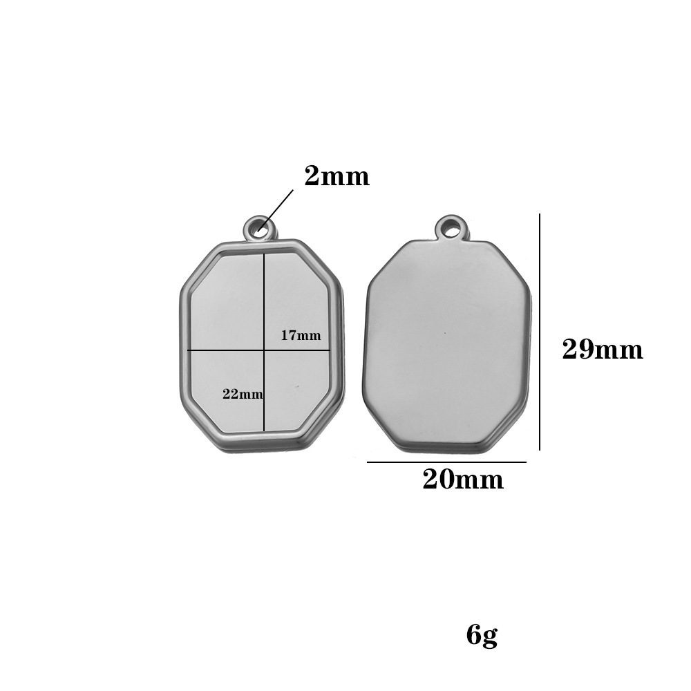 Steel-colored base – 22mm long, 17mm wide