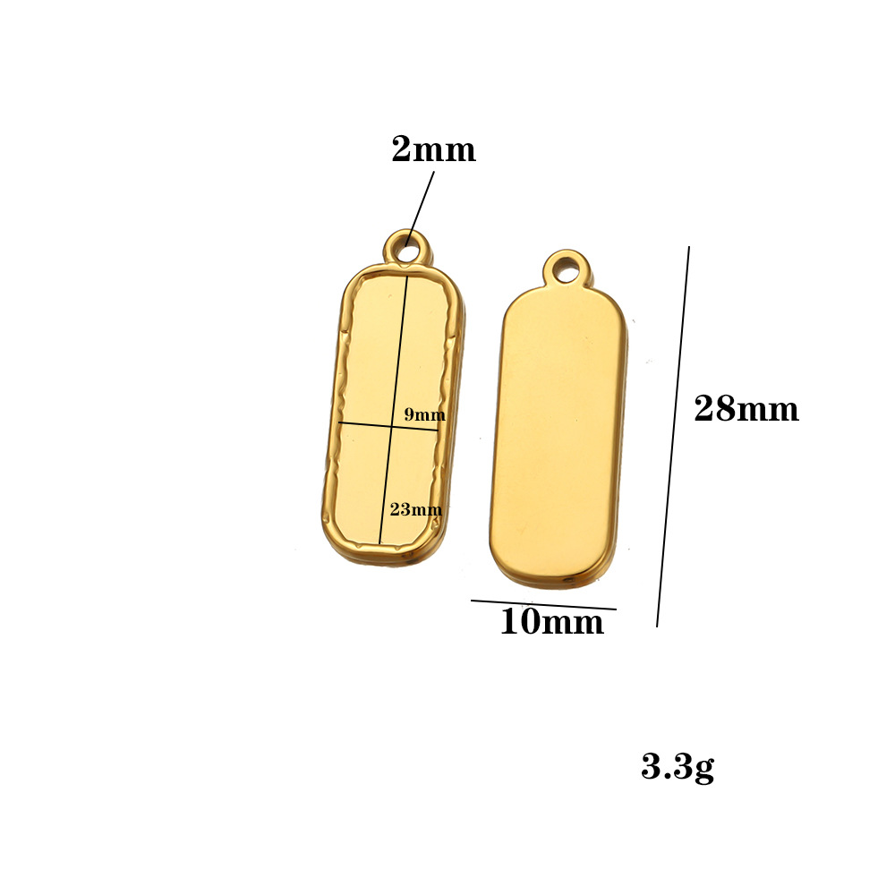 Gold-colored base – 23mm long, 9mm wide
