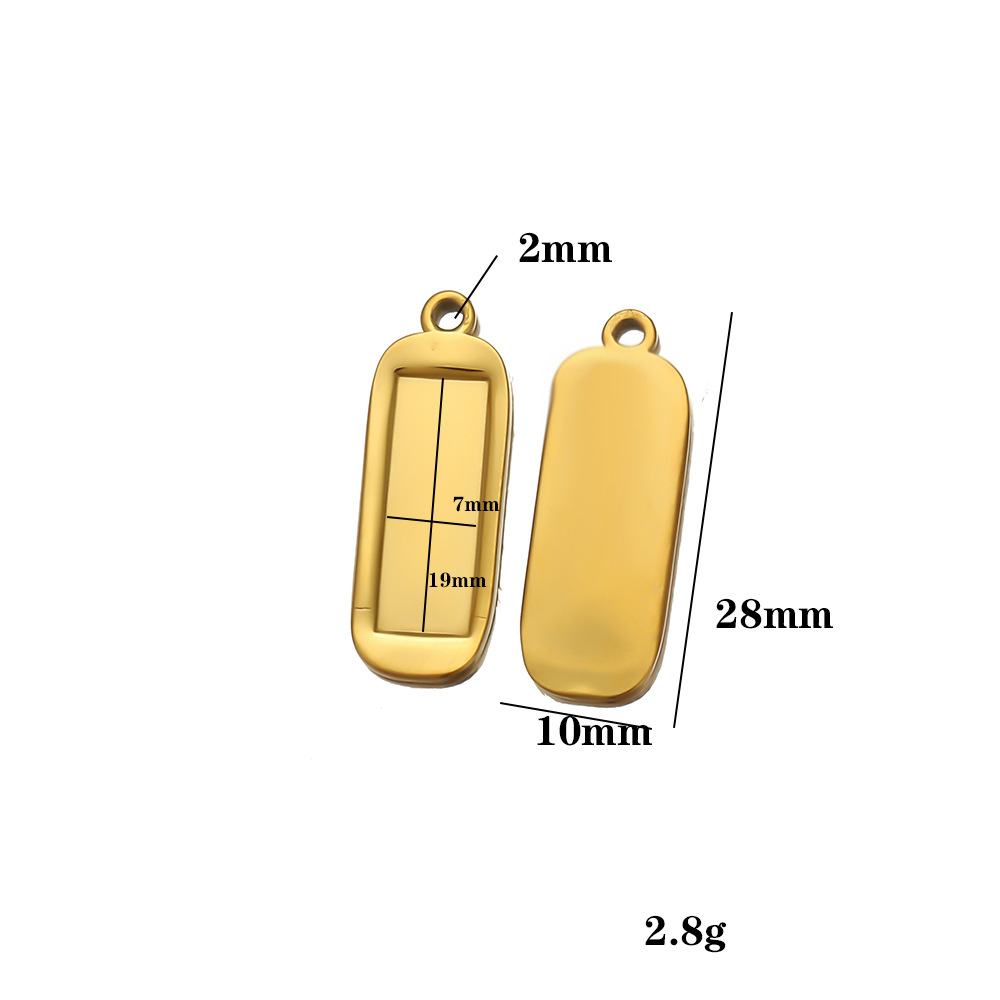 Gold-colored base – 19mm long, 7mm wide