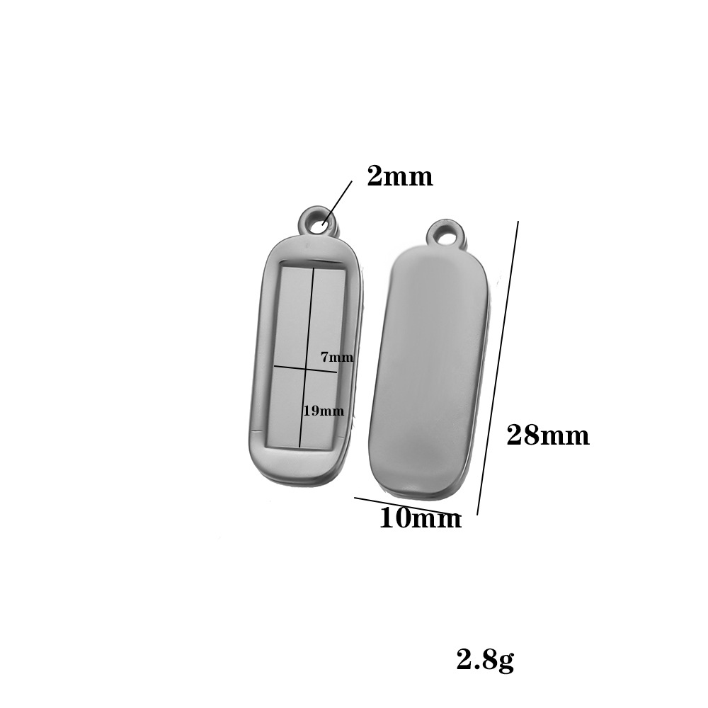 Steel-colored base – 19mm long, 7mm wide