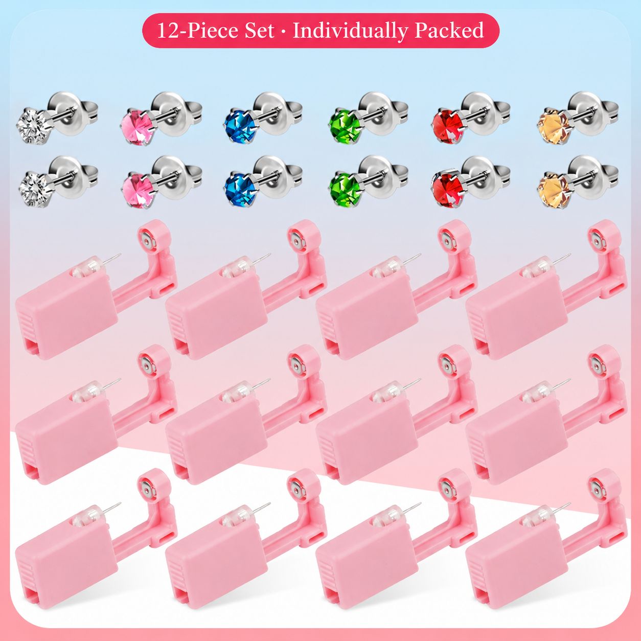 Second generation pink sterilized packaging crown twelve-piece set