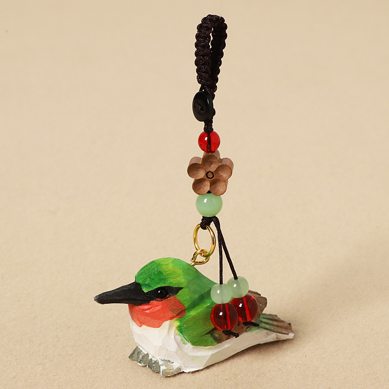 Wood carving hummingbird-peach wood plum blossom style