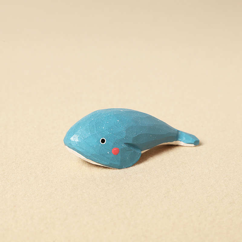 Wood carving whale-single ornament