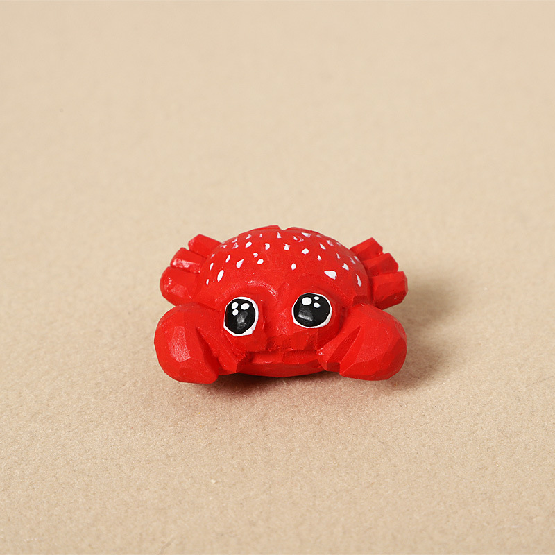Wooden carved crab - ornament style