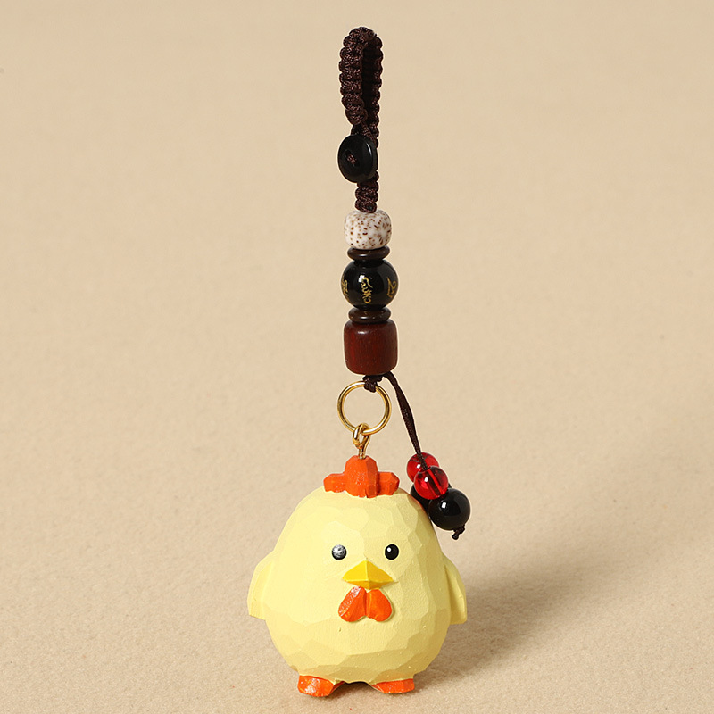 Wooden Carved Chick - Six-Syllable Mantra Style
