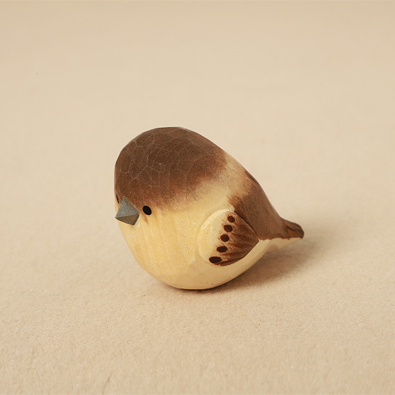 Wooden Carved Sparrow - Decorative Item