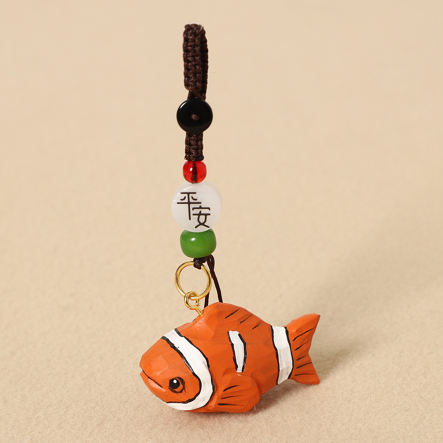 Wood carving clown fish-safe style