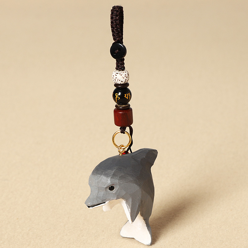 Wood carving dolphin-six-character mantra