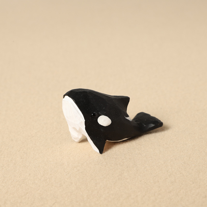 Wood carving killer whale-individual ornament