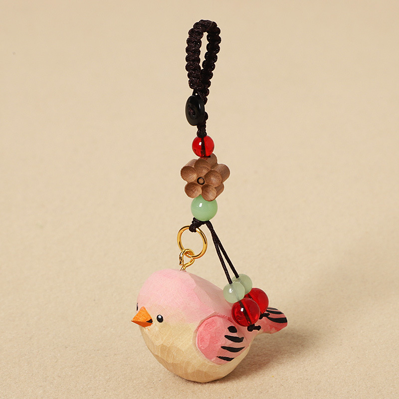 Wood Carving Figurine - Peach Wood Plum Blossom Design