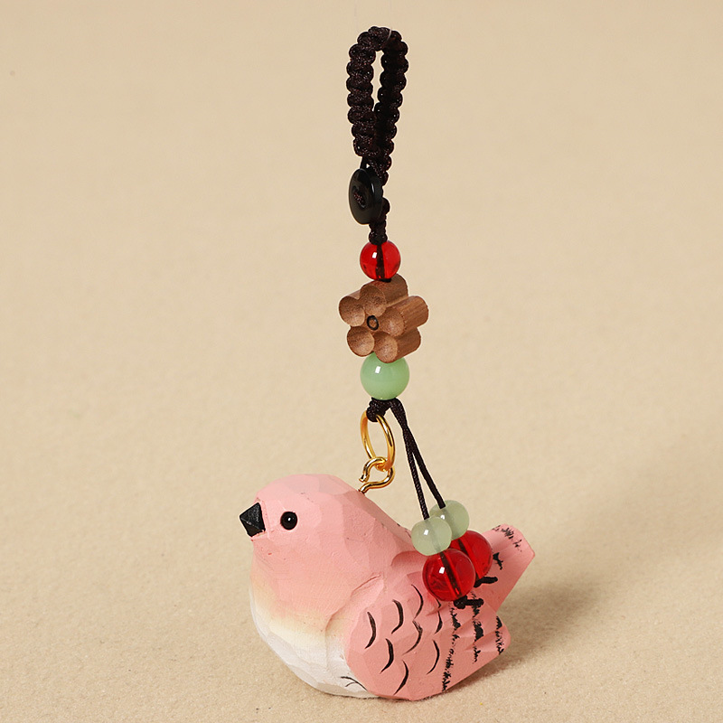 Wood carving xiaobei suzaku-peach wood plum blossom style