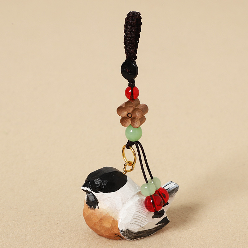 Wood carving magpie-peach wood plum blossom style