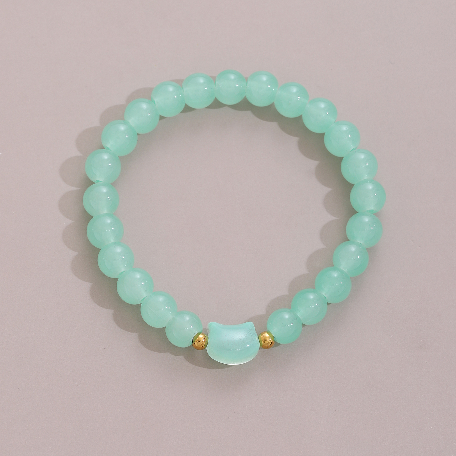 1 piece kitten beaded bracelet light green