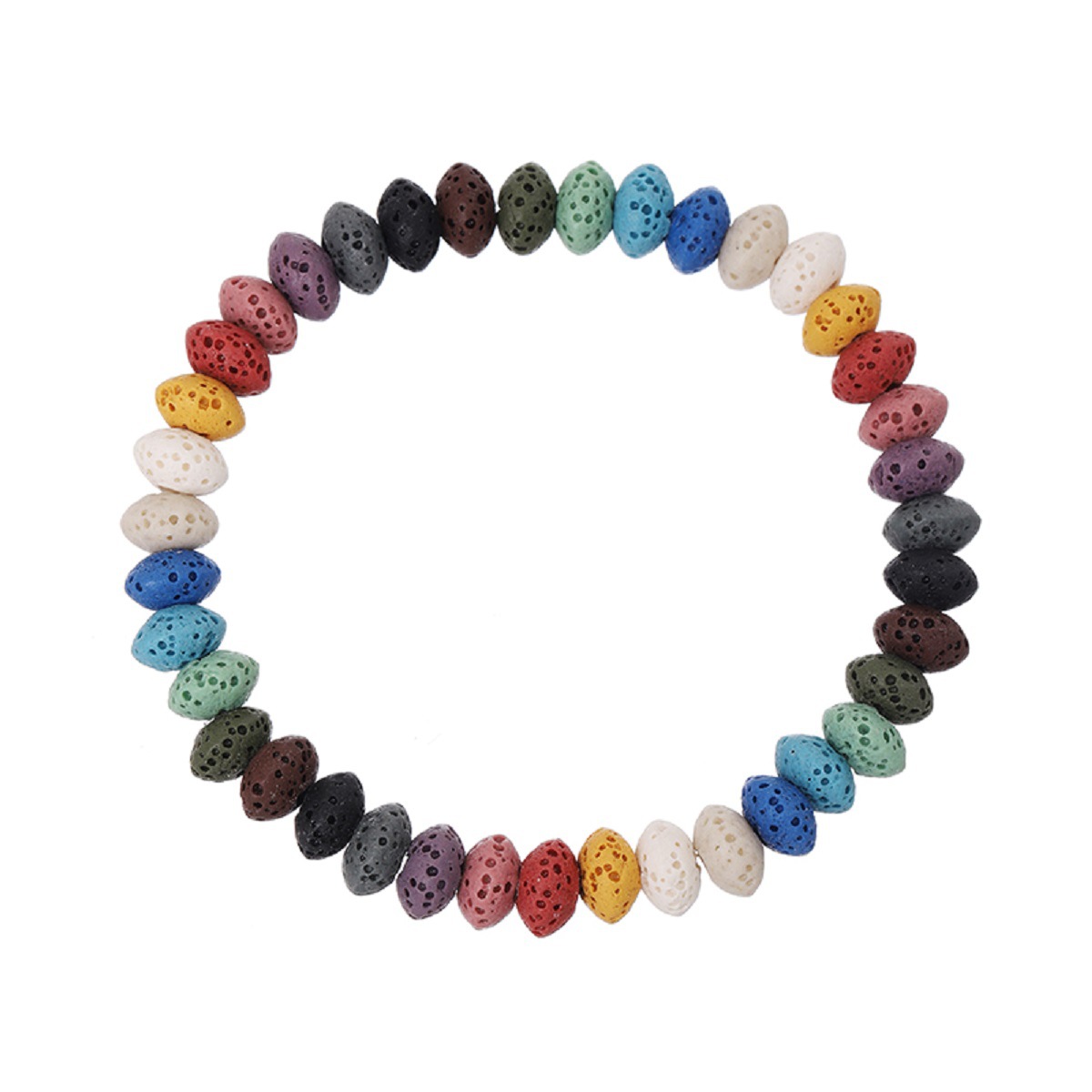 Colored volcanic stone beads