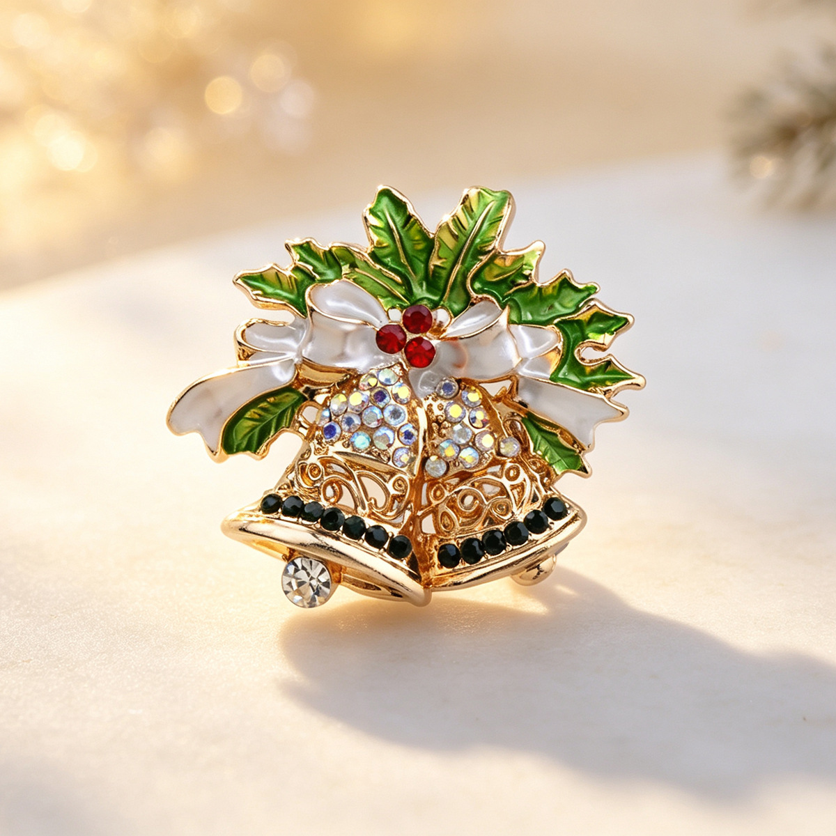 12 Christmas bell brooches