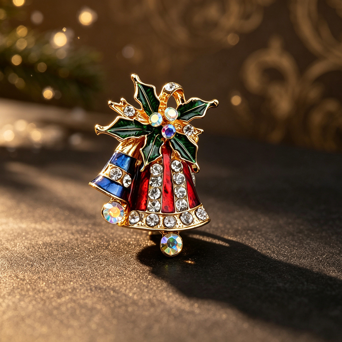 16-leaf satin bell brooch