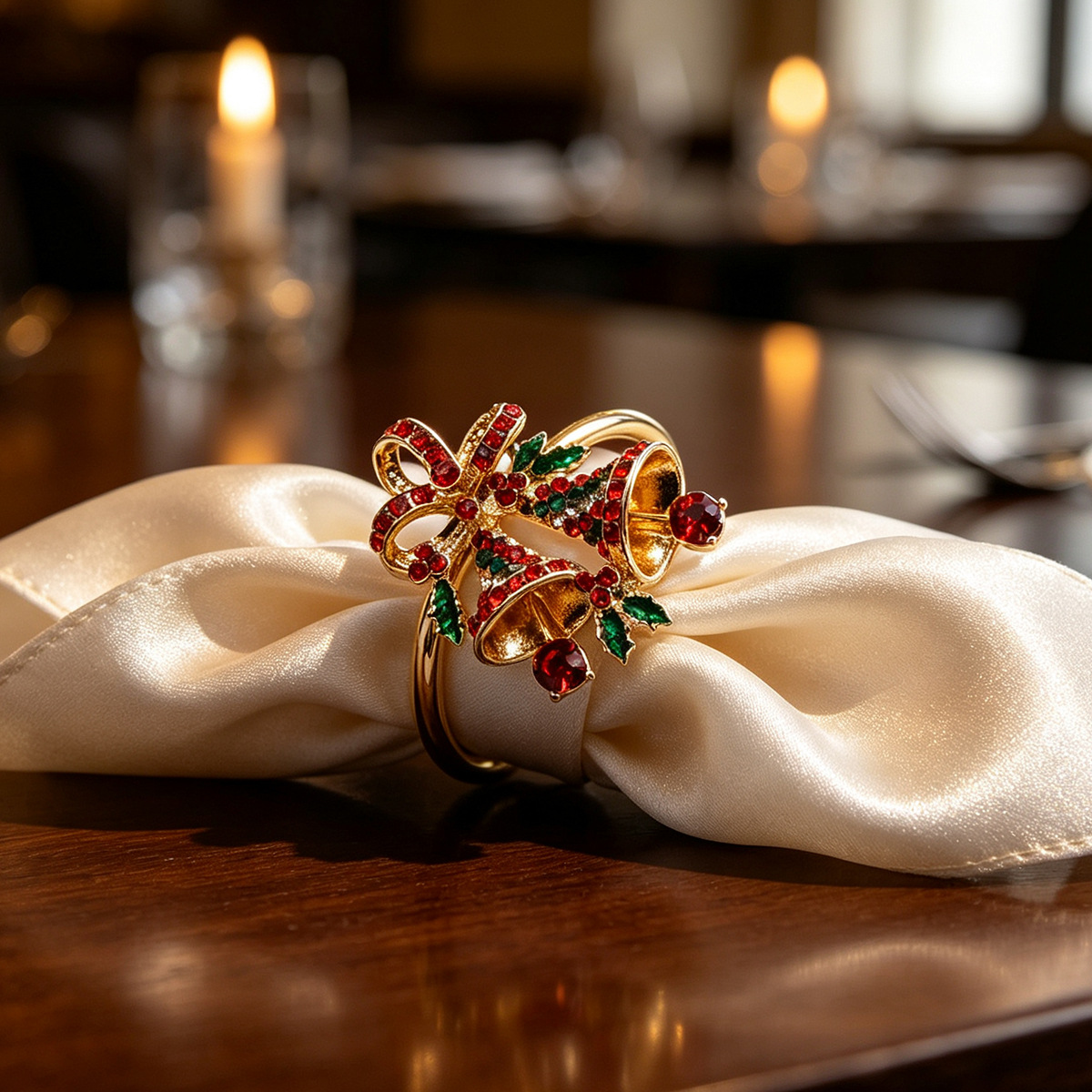 Christmas bell napkin ring