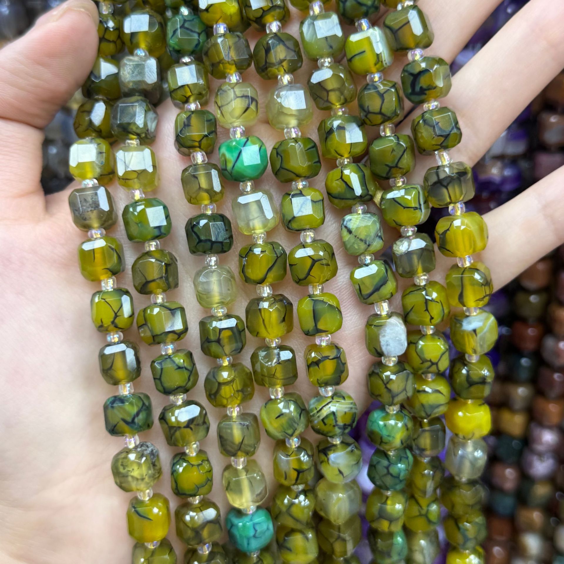 Yellow-Green Dragon Pattern Agate
