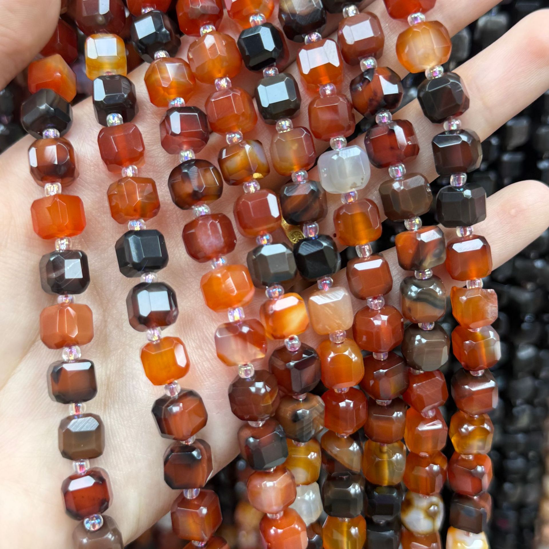 Black and Red Agate