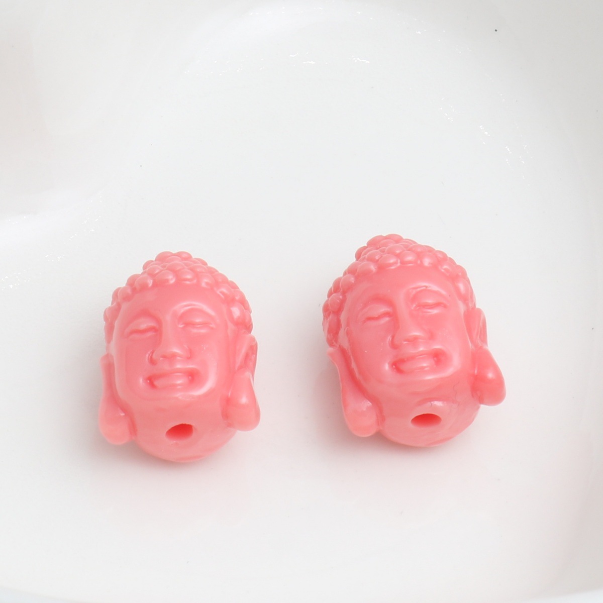 Watermelon red double-sided buddha head 10*13mm