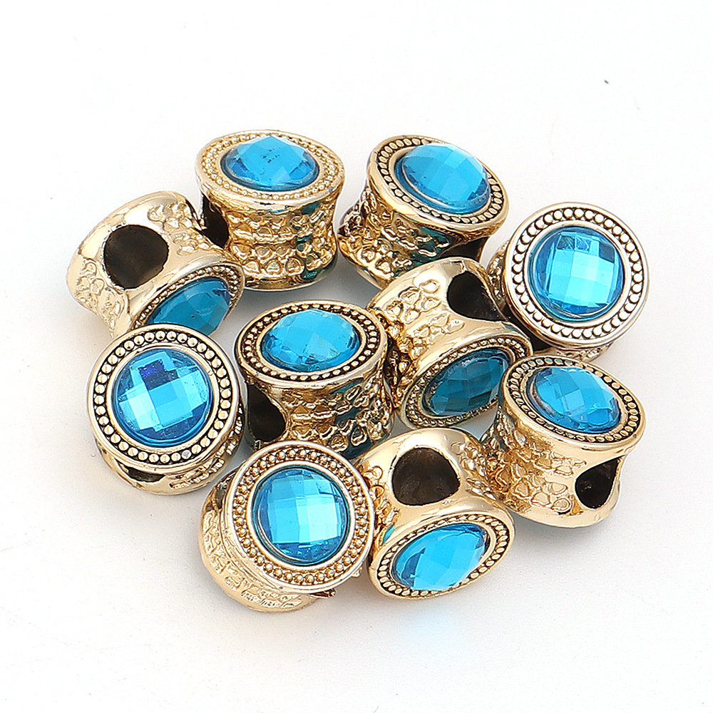 Blue double-sided diamond-encrusted