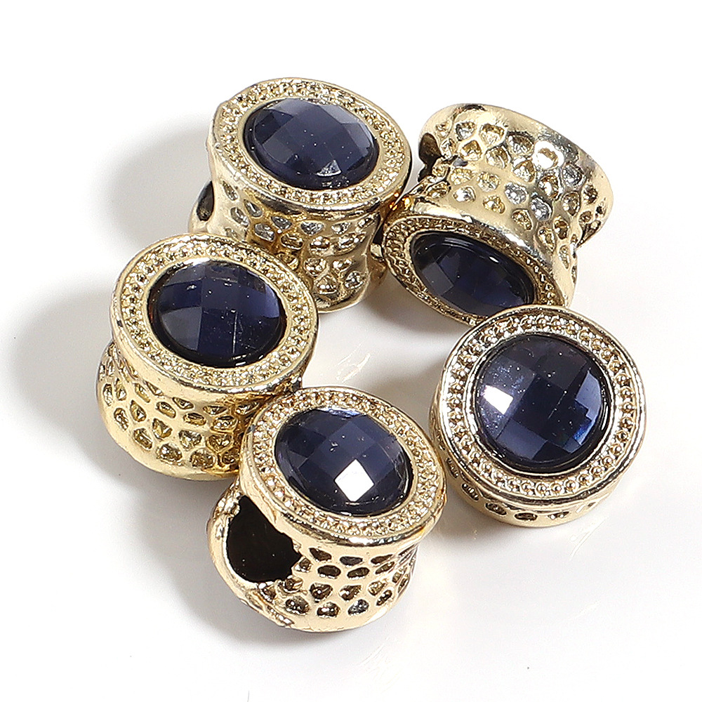 Navy blue double-sided diamond-encrusted