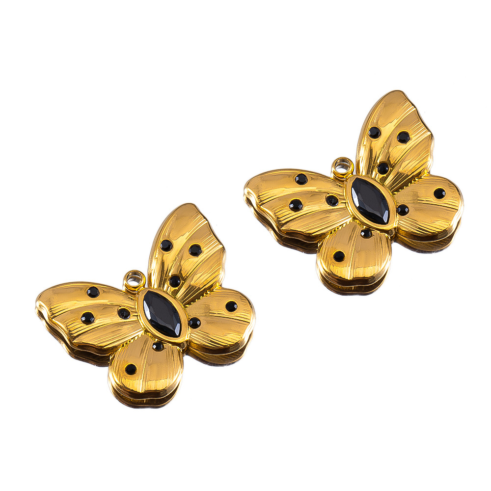 Butterfly-black diamond-21x17mm