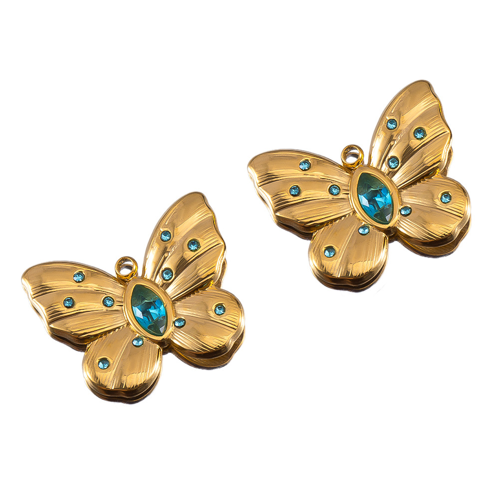 Butterfly-blue diamond-21x17mm