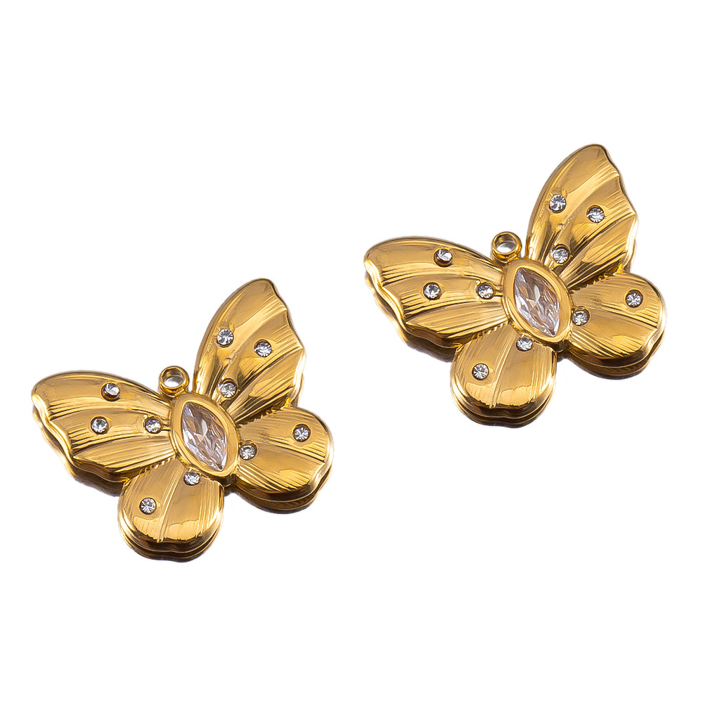 Butterfly-white diamond-21x17mm