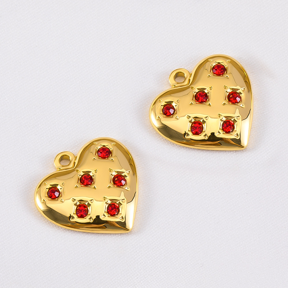 Love with diamonds-red-15x15mm