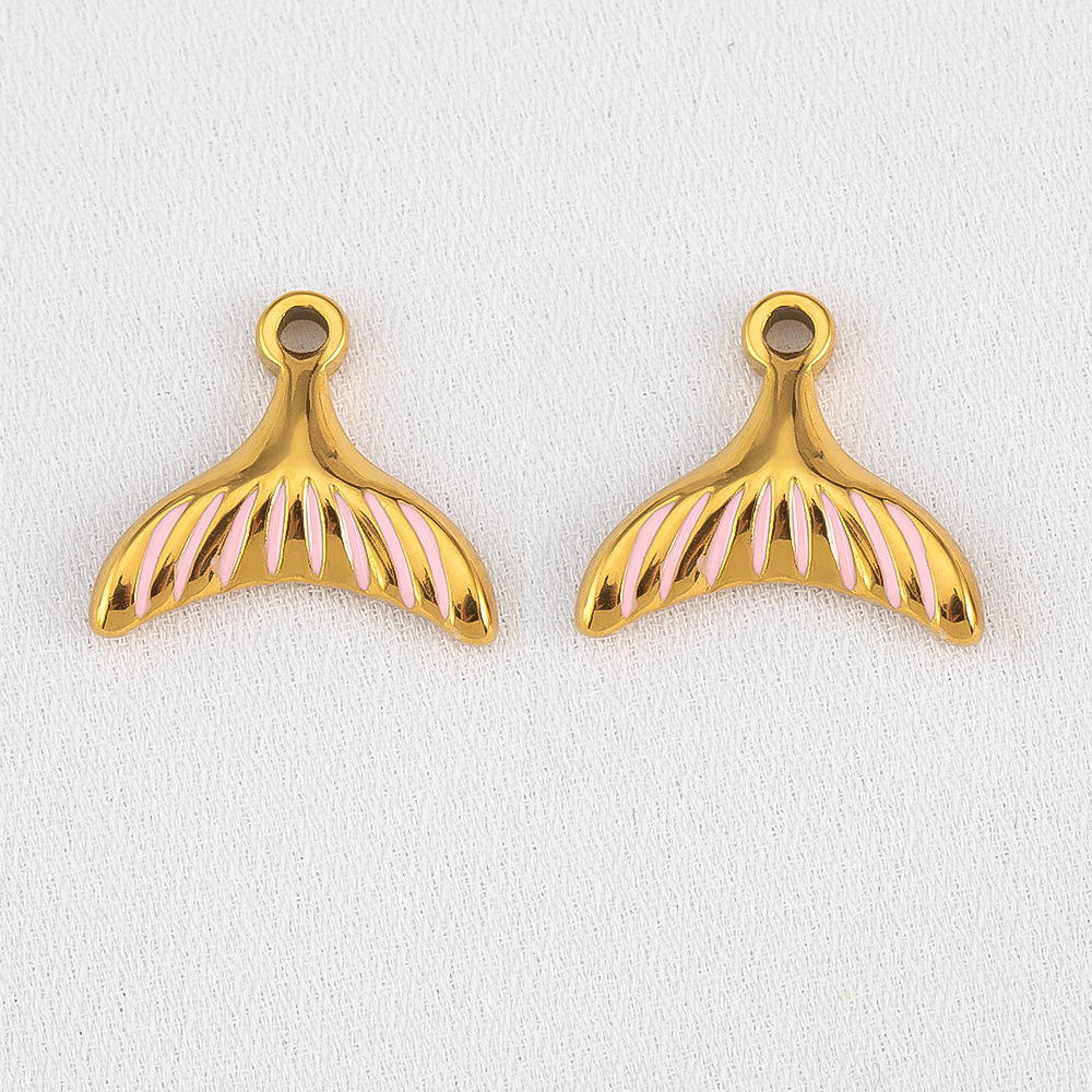 Mermaid tail-pink-14.7x13mm