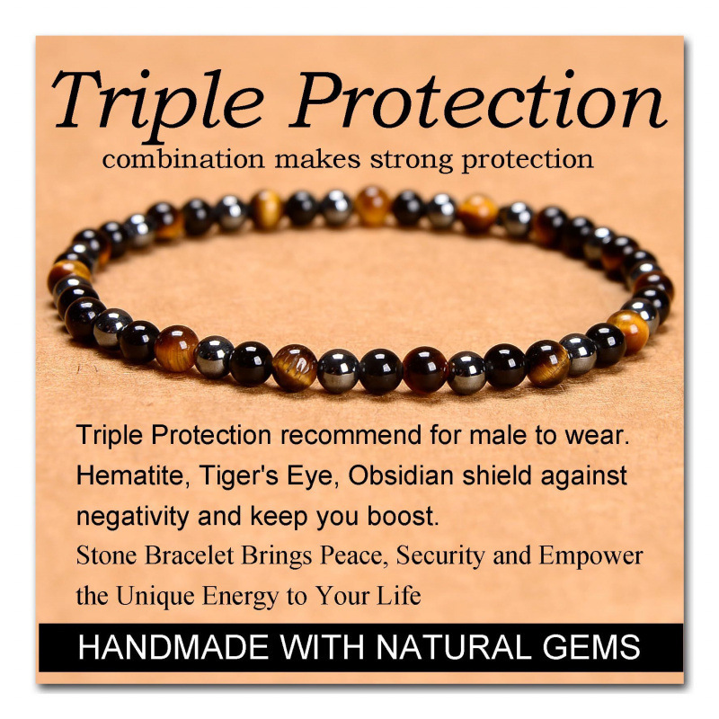 Obsidian, Tiger's Eye, and Magnet Bracelet