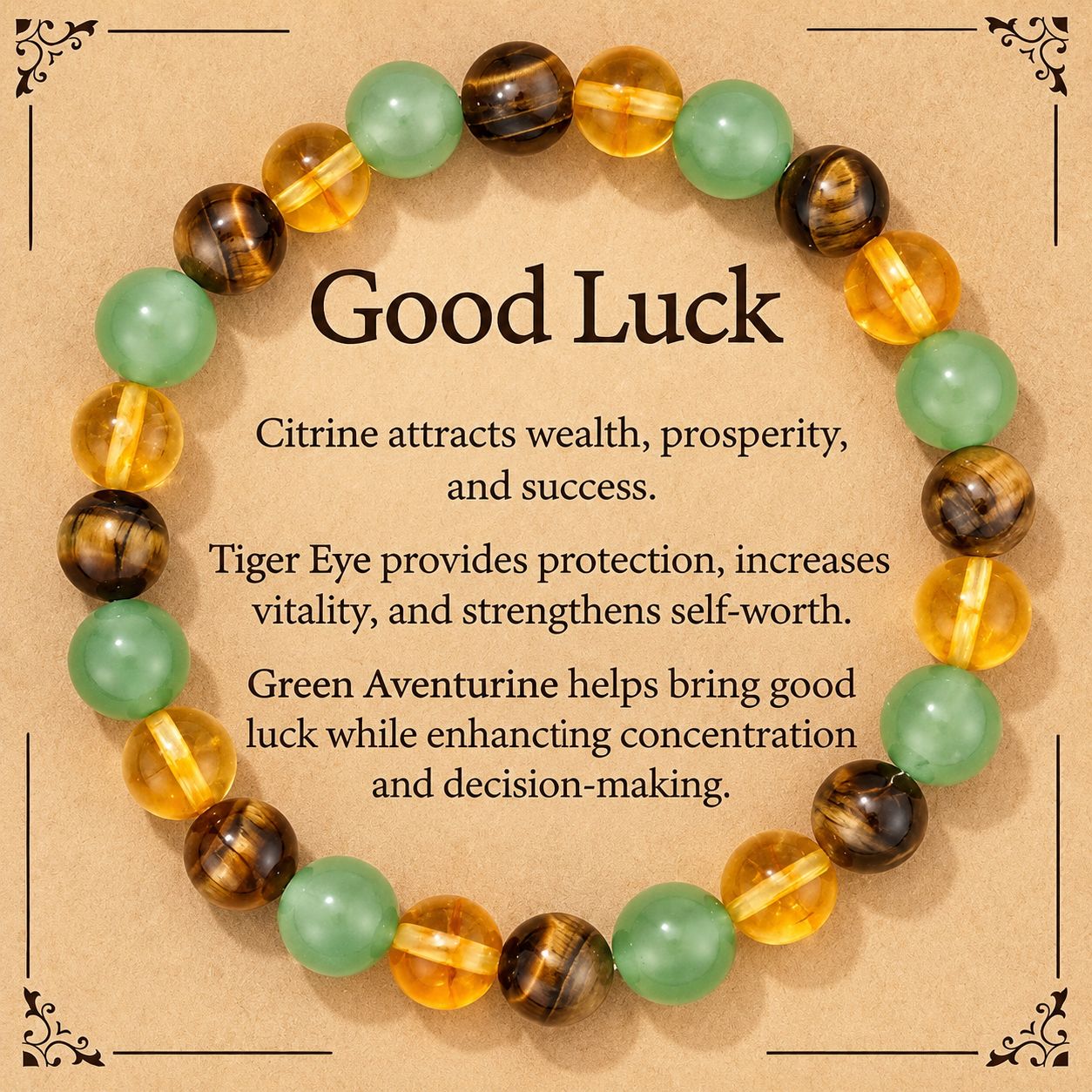 Green Aventurine   Tiger's Eye   Citrine