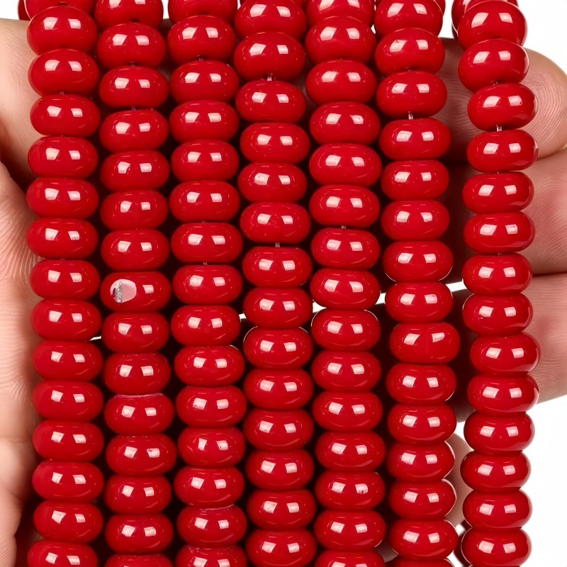 Deep Red Coral Porcelain Material