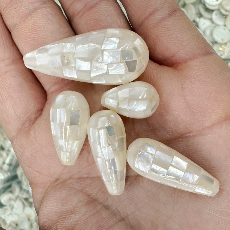 white lip shell half hole