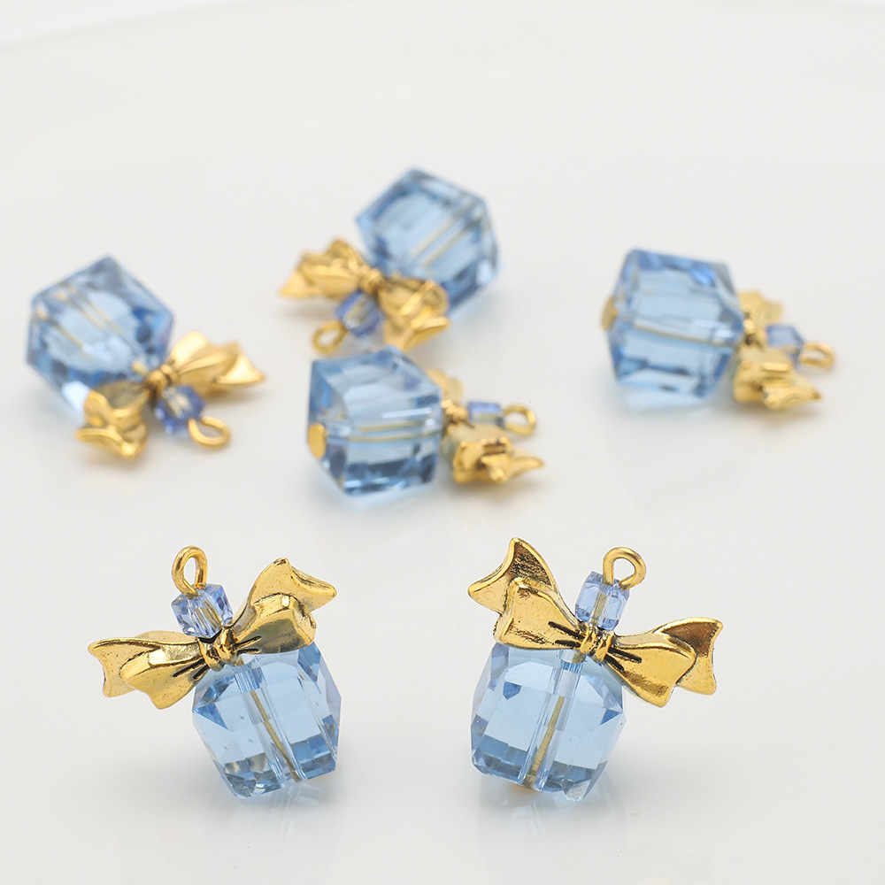 Golden bow light blue