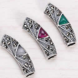 Thailand Sterling Silver Tube Beads