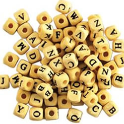 Wood Alphabet Beads