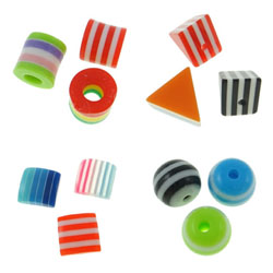 Striped Resin Beads