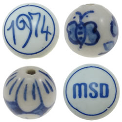 Blue and White Porcelain Beads