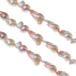 perles nucléées cultivées d'eau douce 