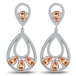 Cubic Zirconia Micro Pave Brass Earring