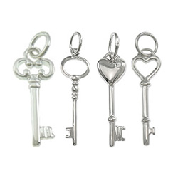 Sterling Silver Key Pendants