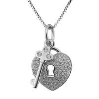Cubic Zircon Micro Pave Sterling Silver Necklace